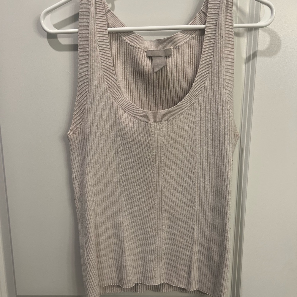 H&M Sweater Tank - Beige - Size M - Scoop Neck